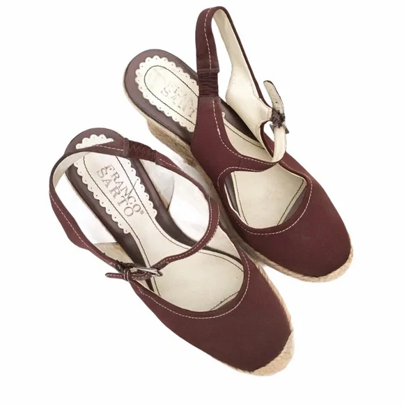 🎀5/$25🎀 FRANCO SARTO Queen Chocolate Brown Wedge Size 6.5 - Picture 3 of 10